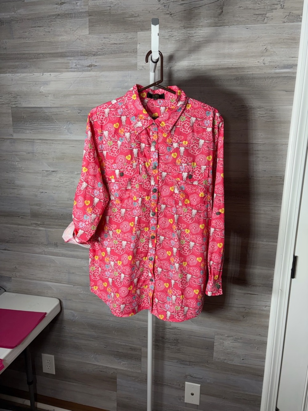 L&B Pink Floral Button-Down Shirt 1961